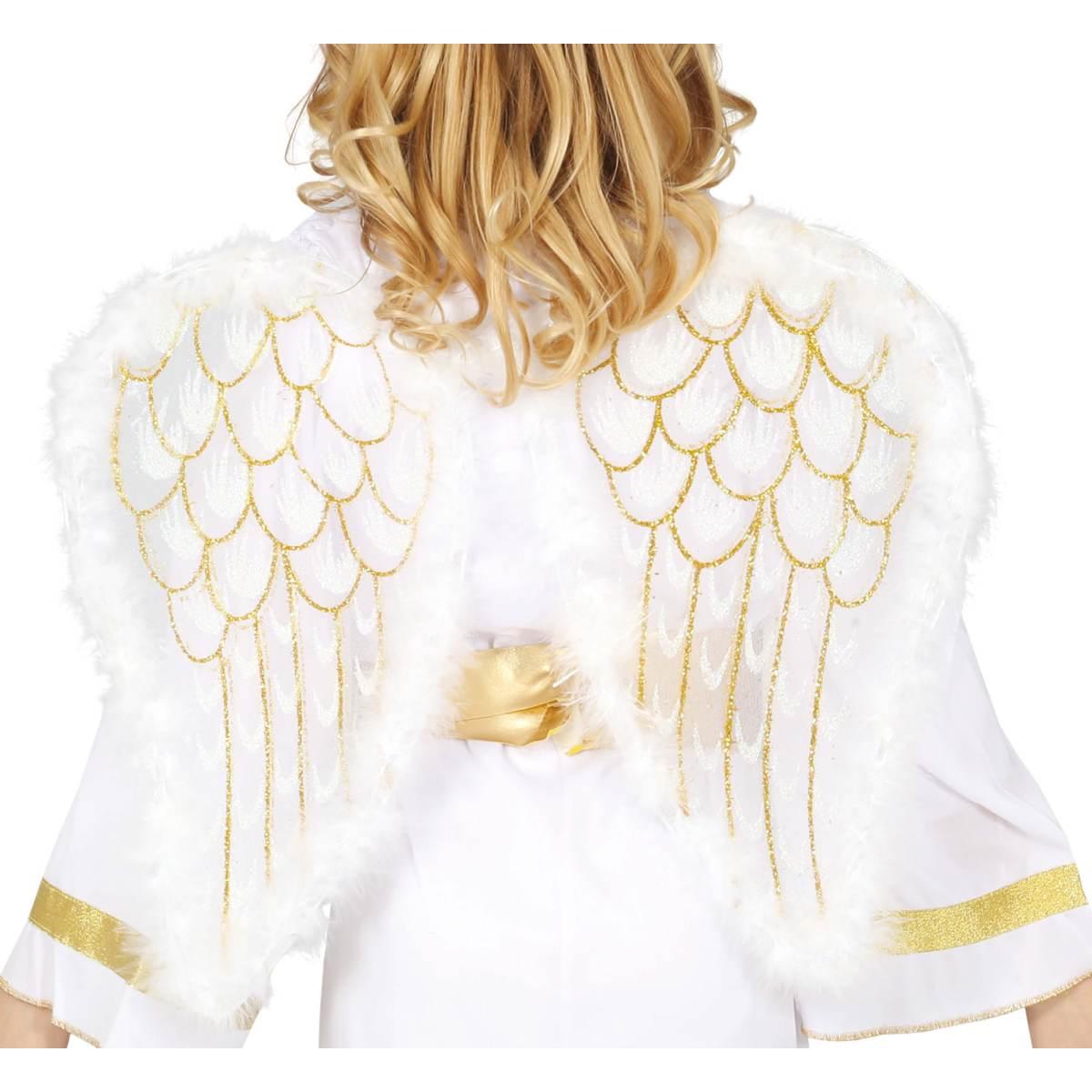 Ali angelo bianche glitter oro