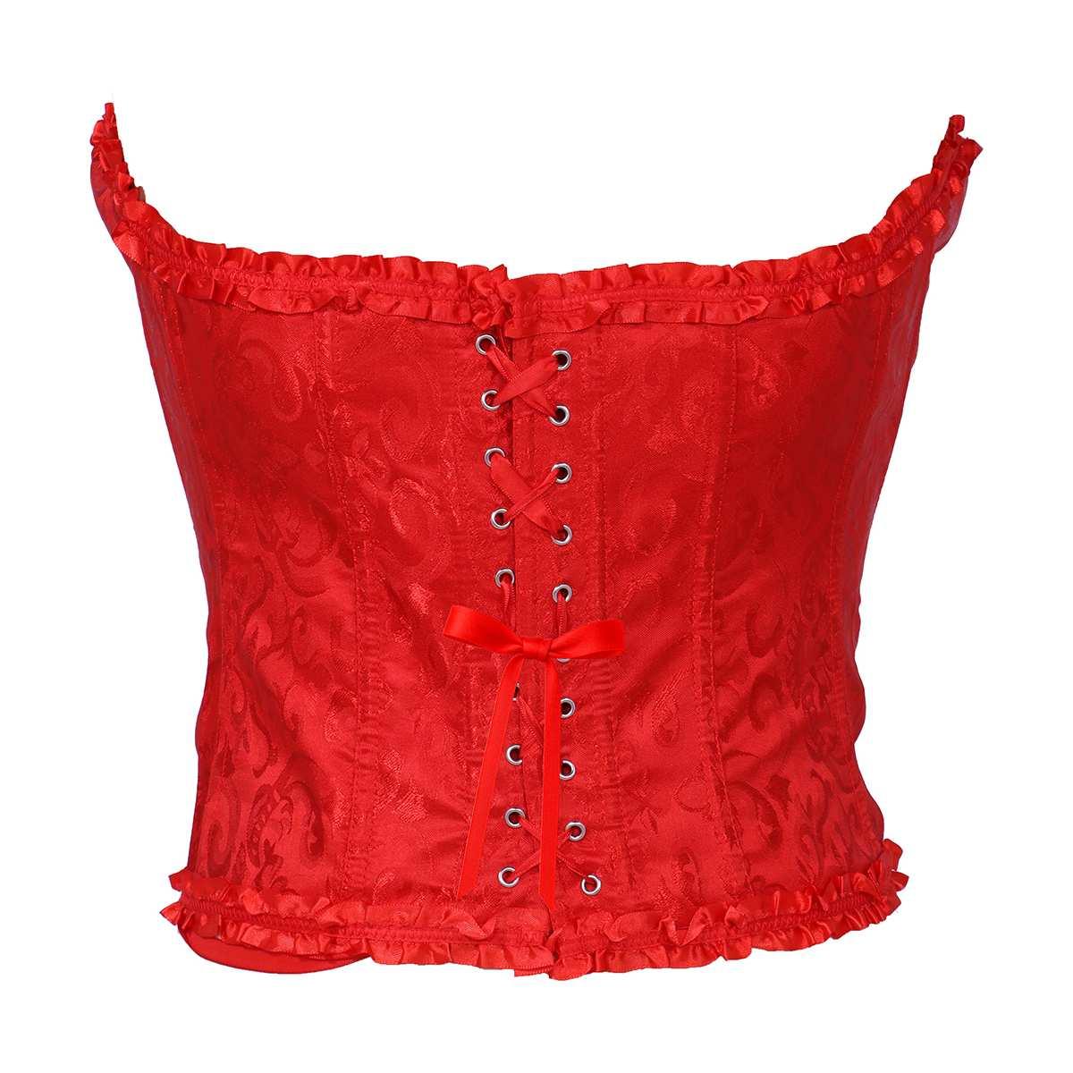Bustino corpetto rosso ricamato