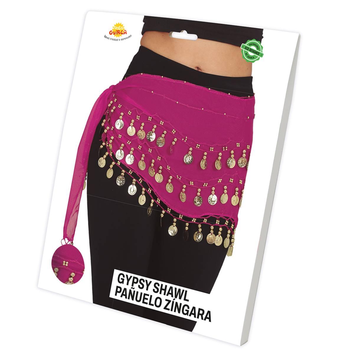 Foulard gitana fucsia monete