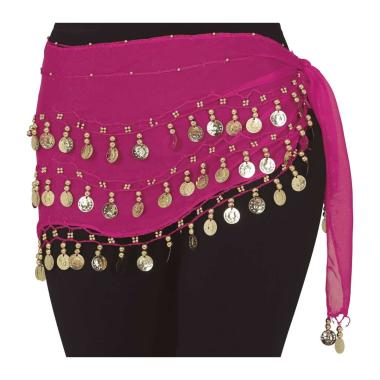 Foulard gitana fucsia monete