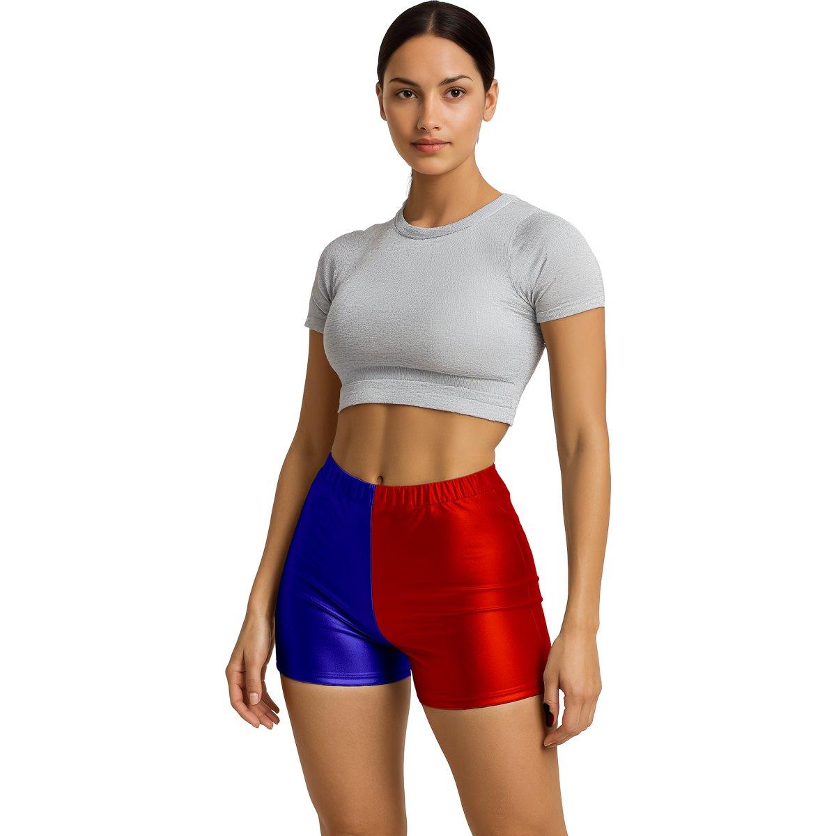 Pantaloncino rosso blu metallizzato