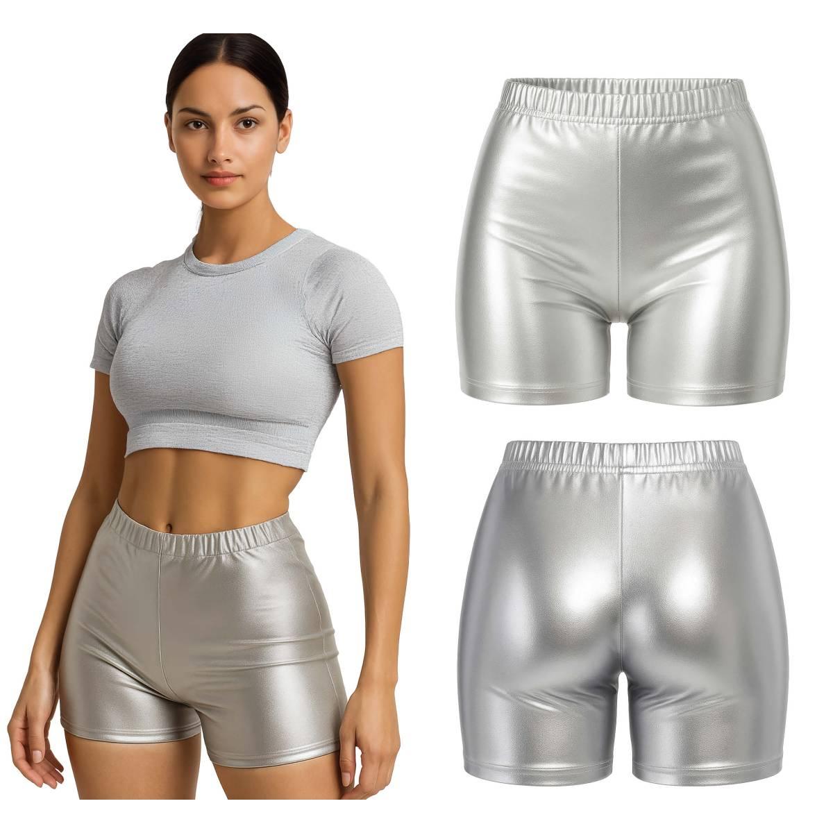 Pantaloncino argento metallizzato