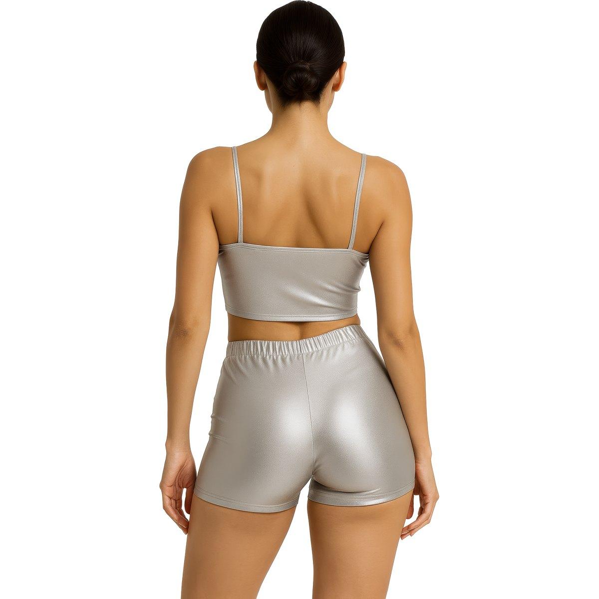 Pantaloncino argento metallizzato