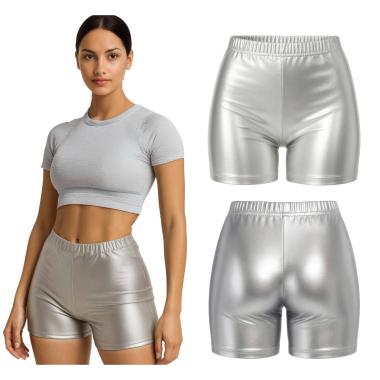Pantaloncino argento metallizzato
