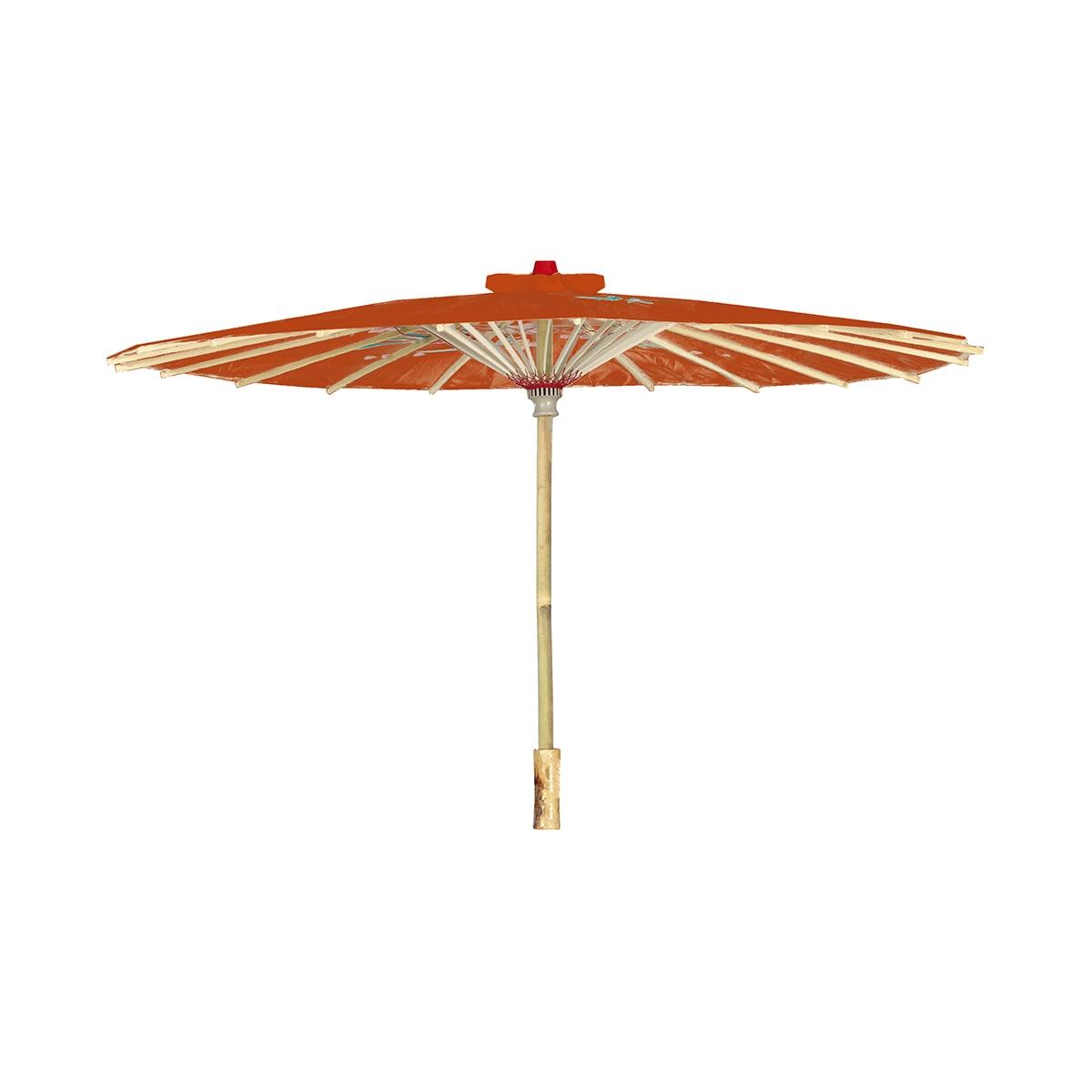 Ombrellino legno carta rosso decori orientali