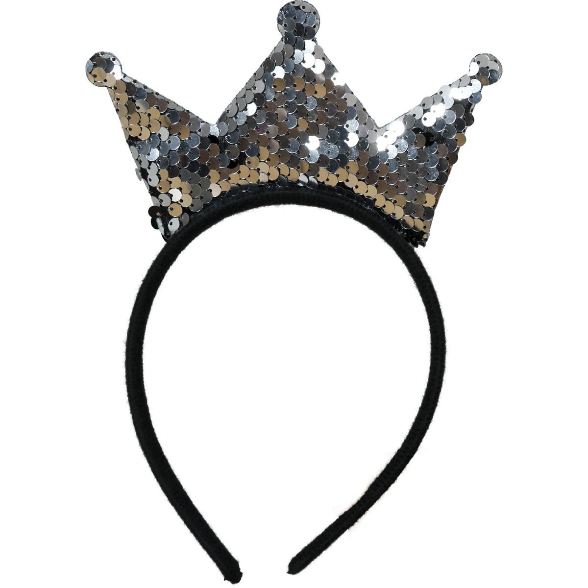 Cerchietto corona paillettes argento