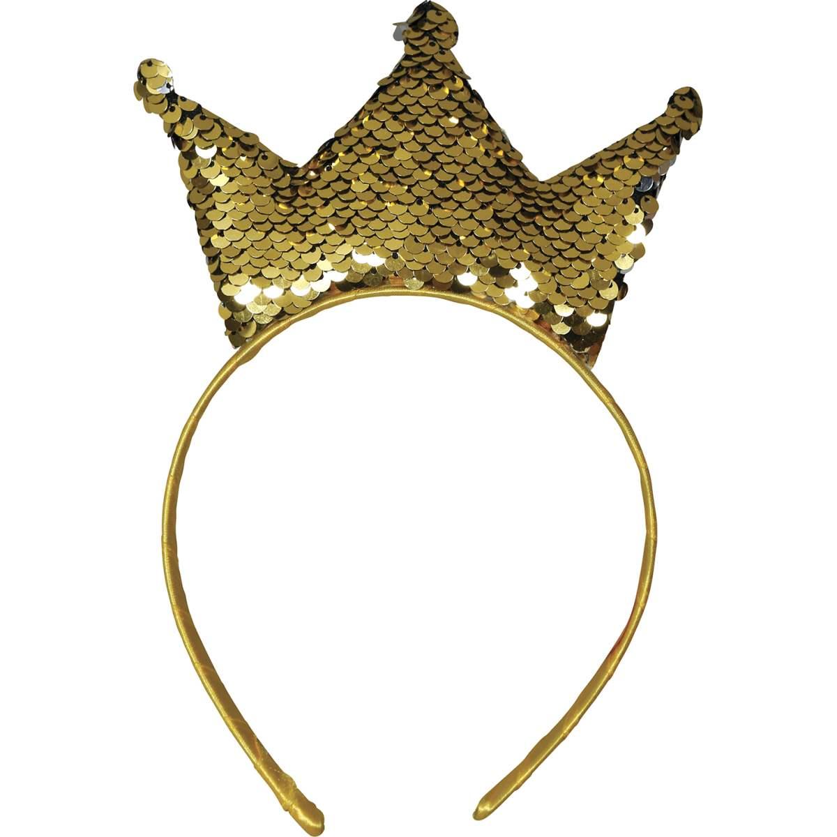 Cerchietto corona paillettes oro
