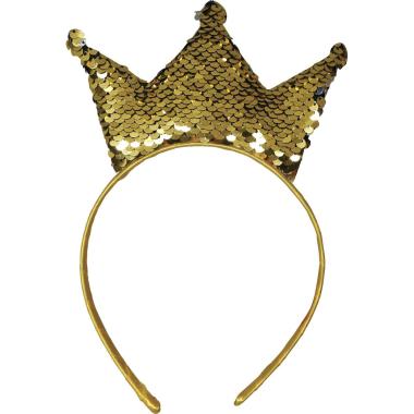 Cerchietto corona paillettes oro