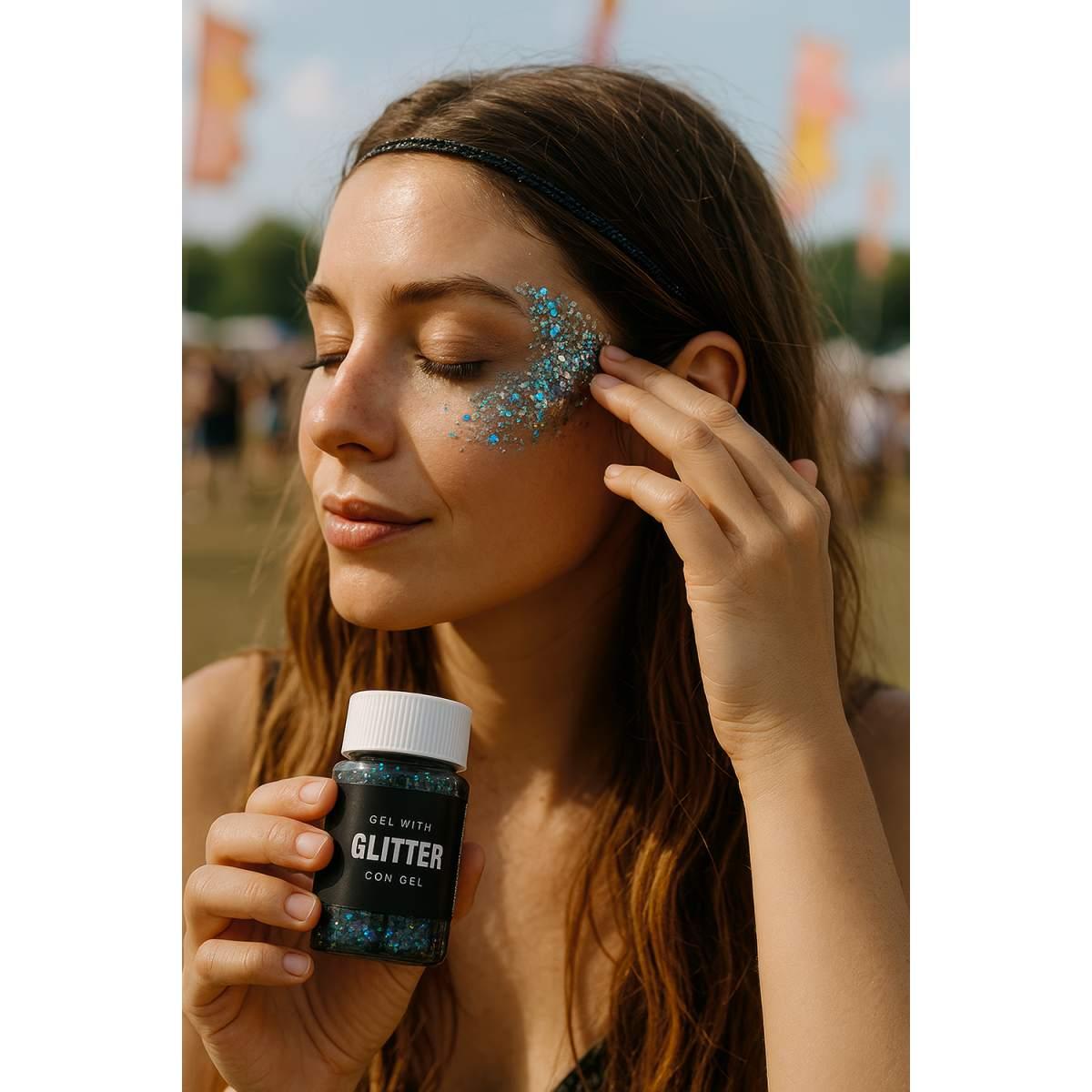 Trucco gel glitter nero gr