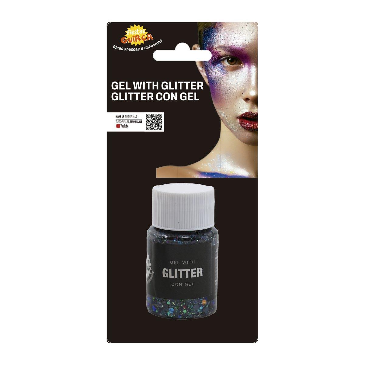 Trucco gel glitter nero gr