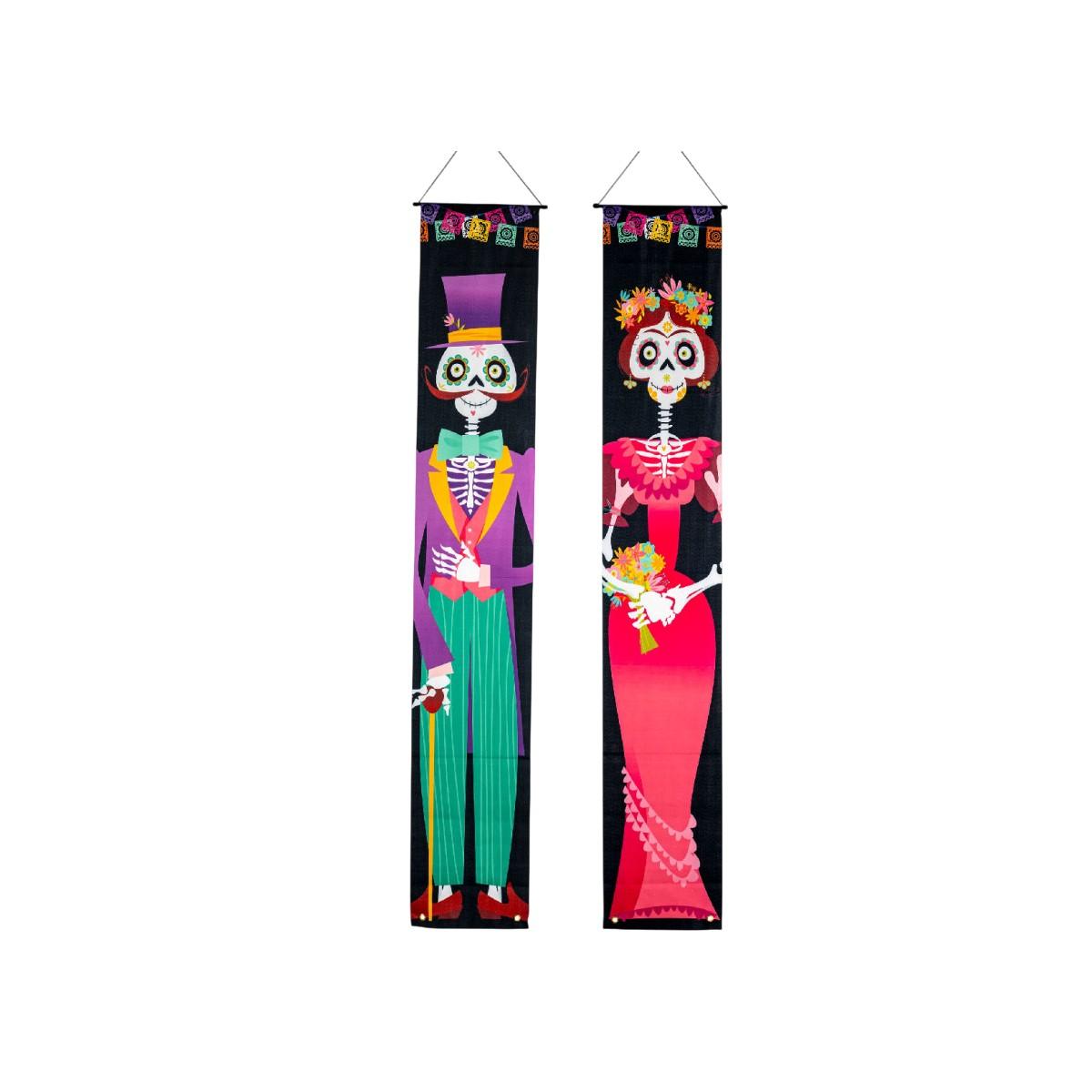 Banner tessuto teschi messicano 2 pz