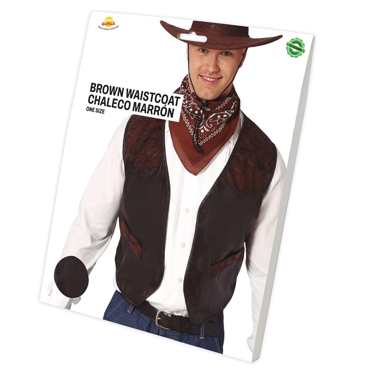 Costume gilet cowboy marrone