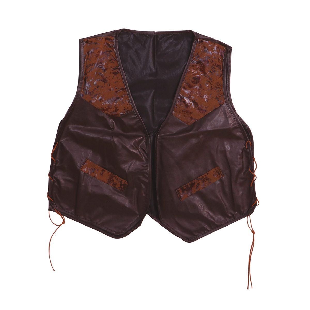 Costume gilet cowboy marrone