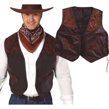 Costume gilet cowboy marrone