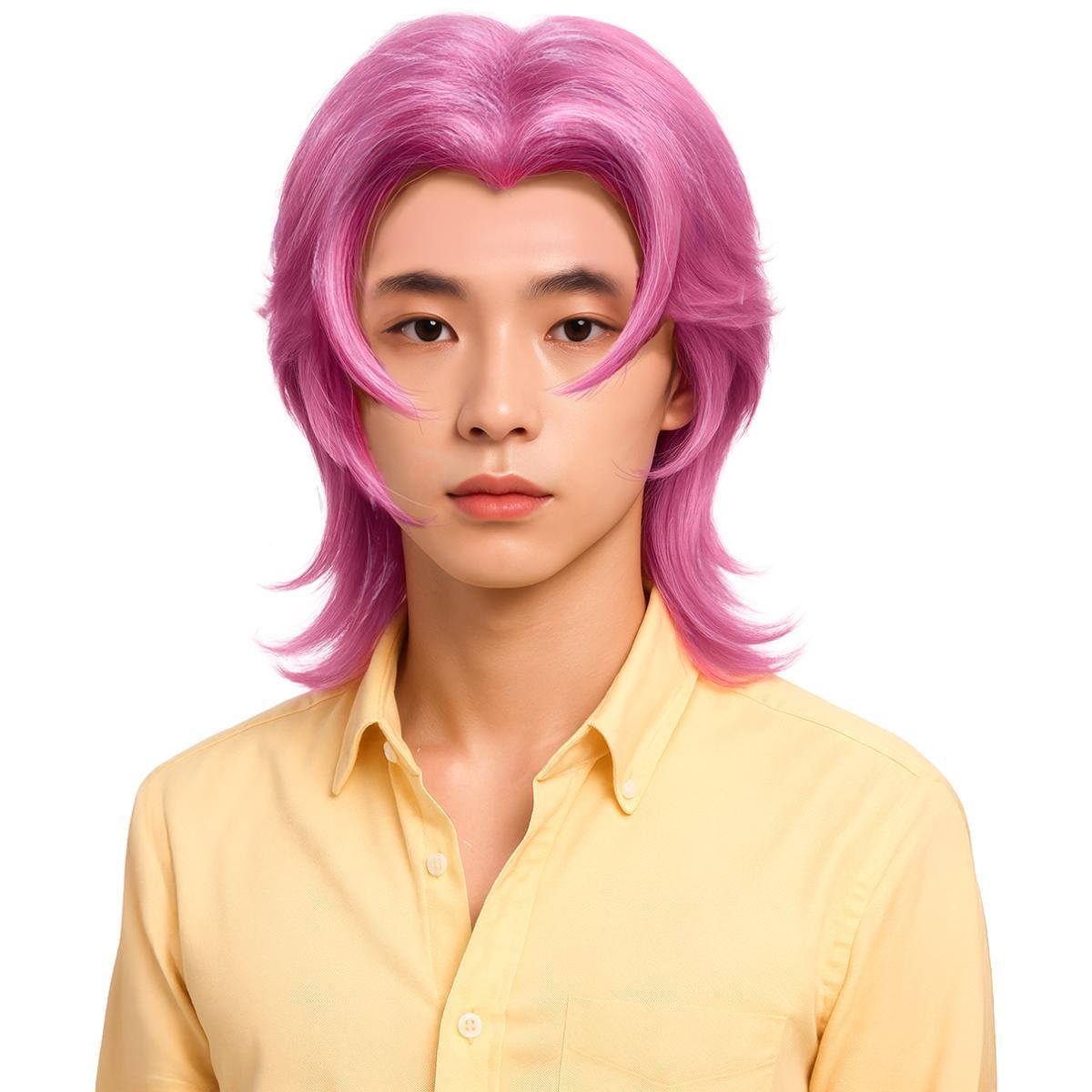Parrucca rosa manga liscia pop modello k