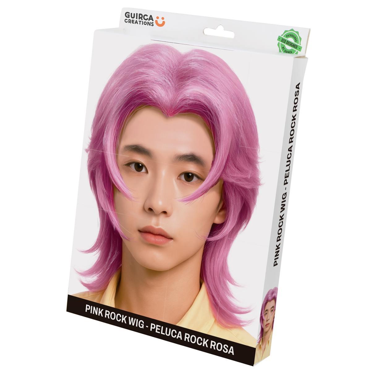 Parrucca rosa manga liscia pop modello k