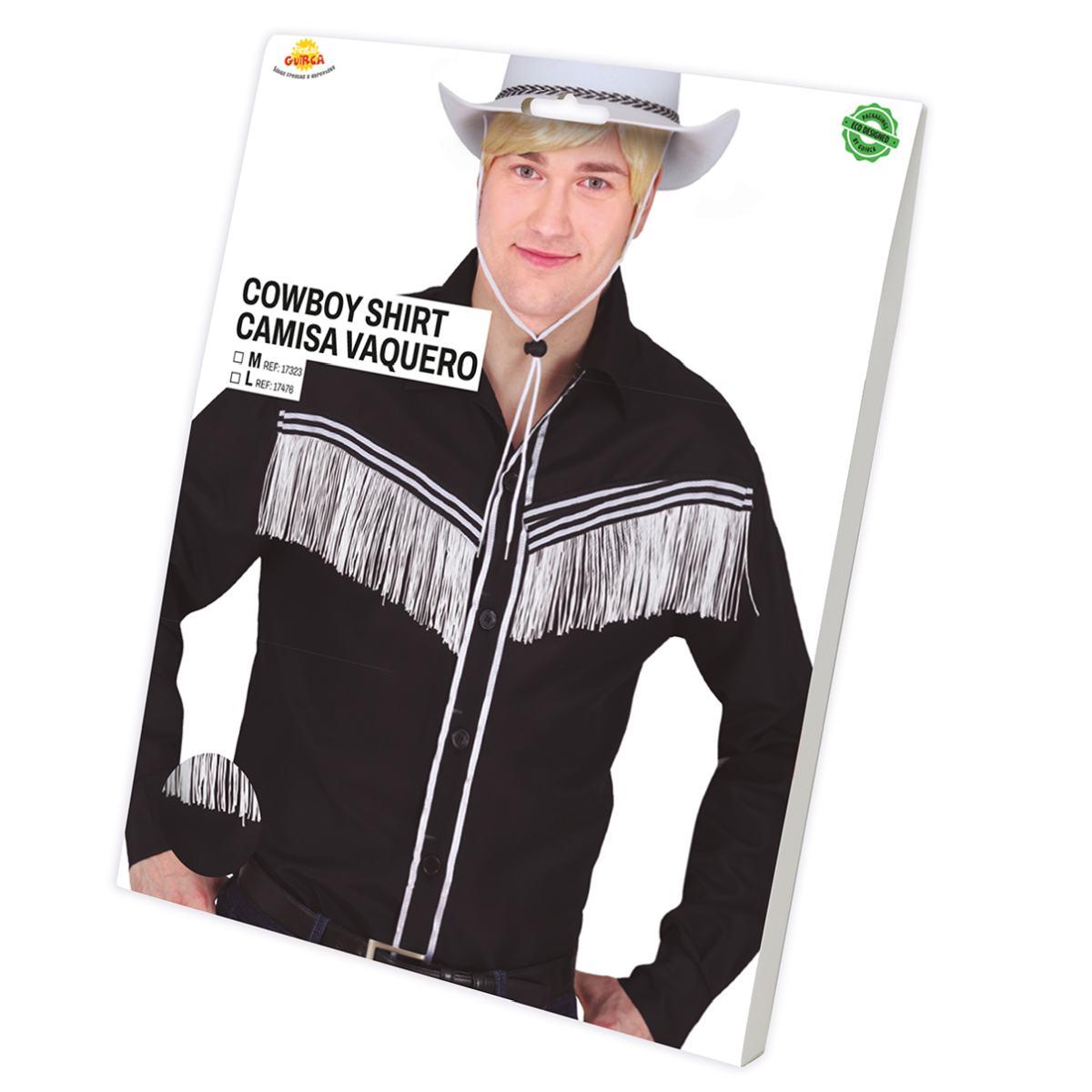 Camicia nera cowboy frange
