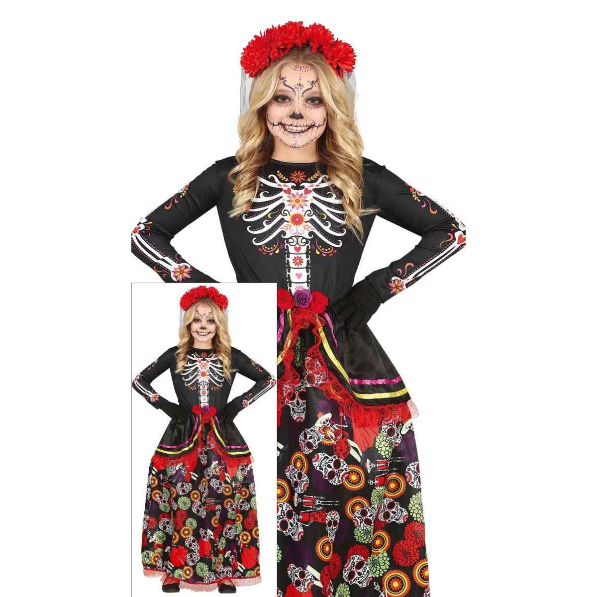 Costume scheletro messicano catrina