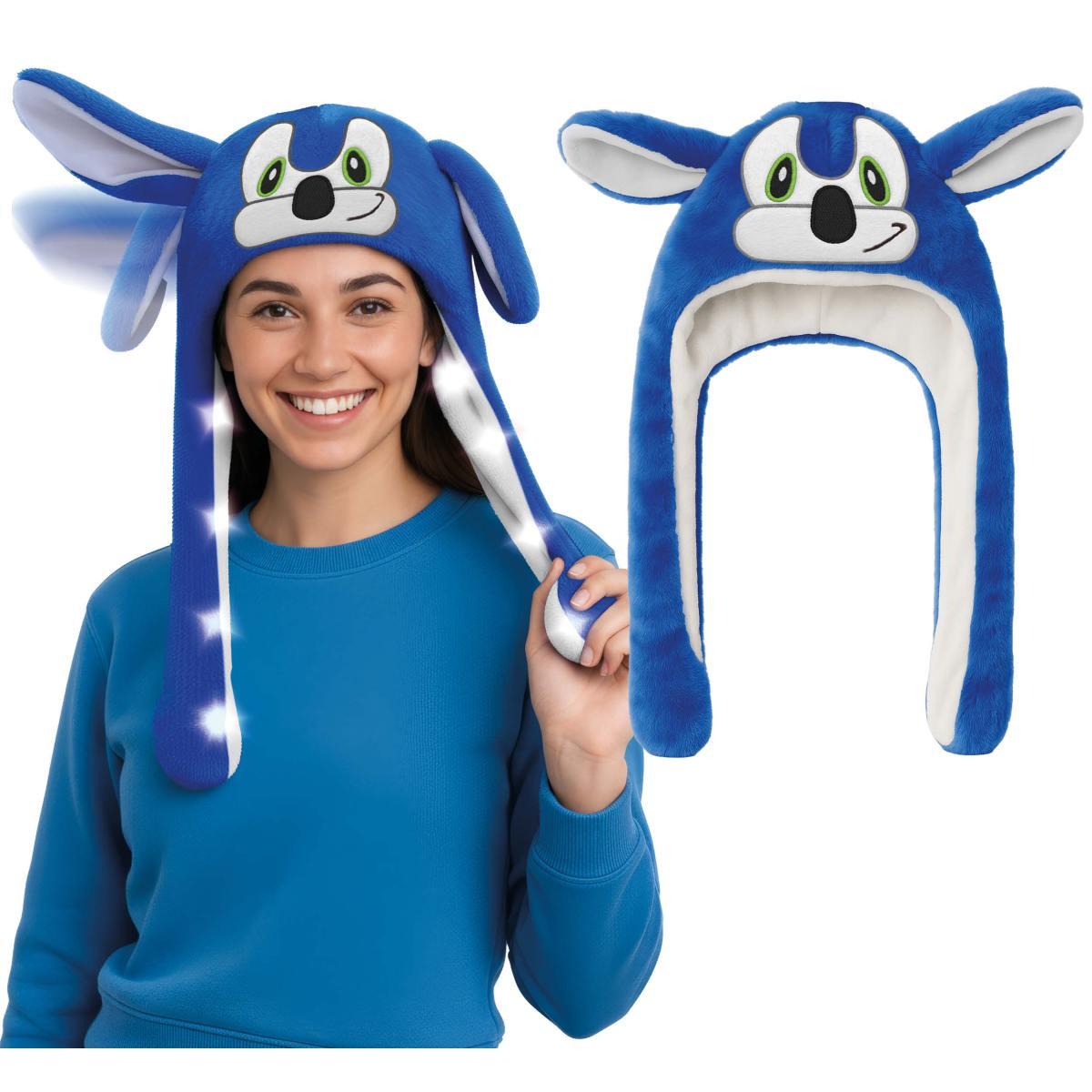 Cappello animale blu sonic luci movimento