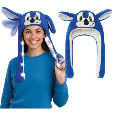 Cappello animale blu sonic luci movimento