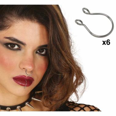 Piercing metallici argento Set 6 pz