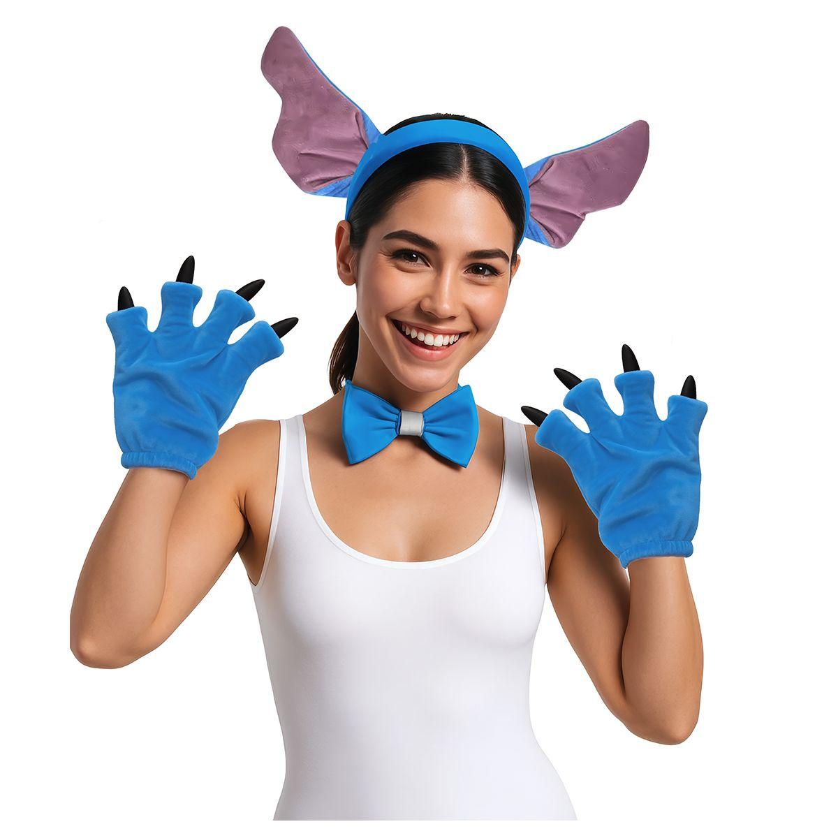Cerchietto mostriciattolo blu guanti papillon