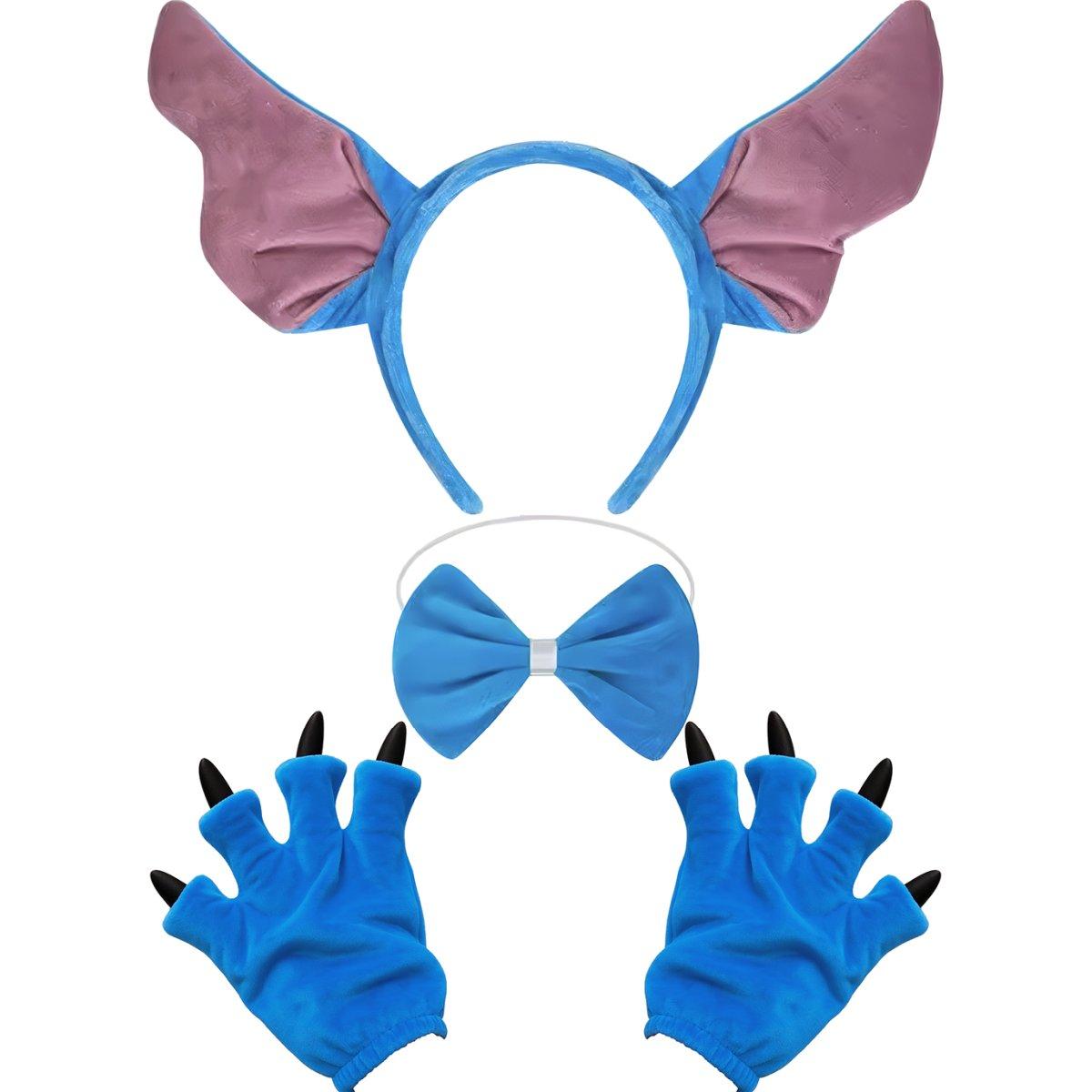 Cerchietto mostriciattolo blu guanti papillon