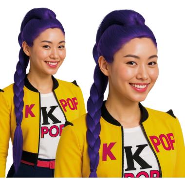 Parrucca viola manga pop treccia modello k
