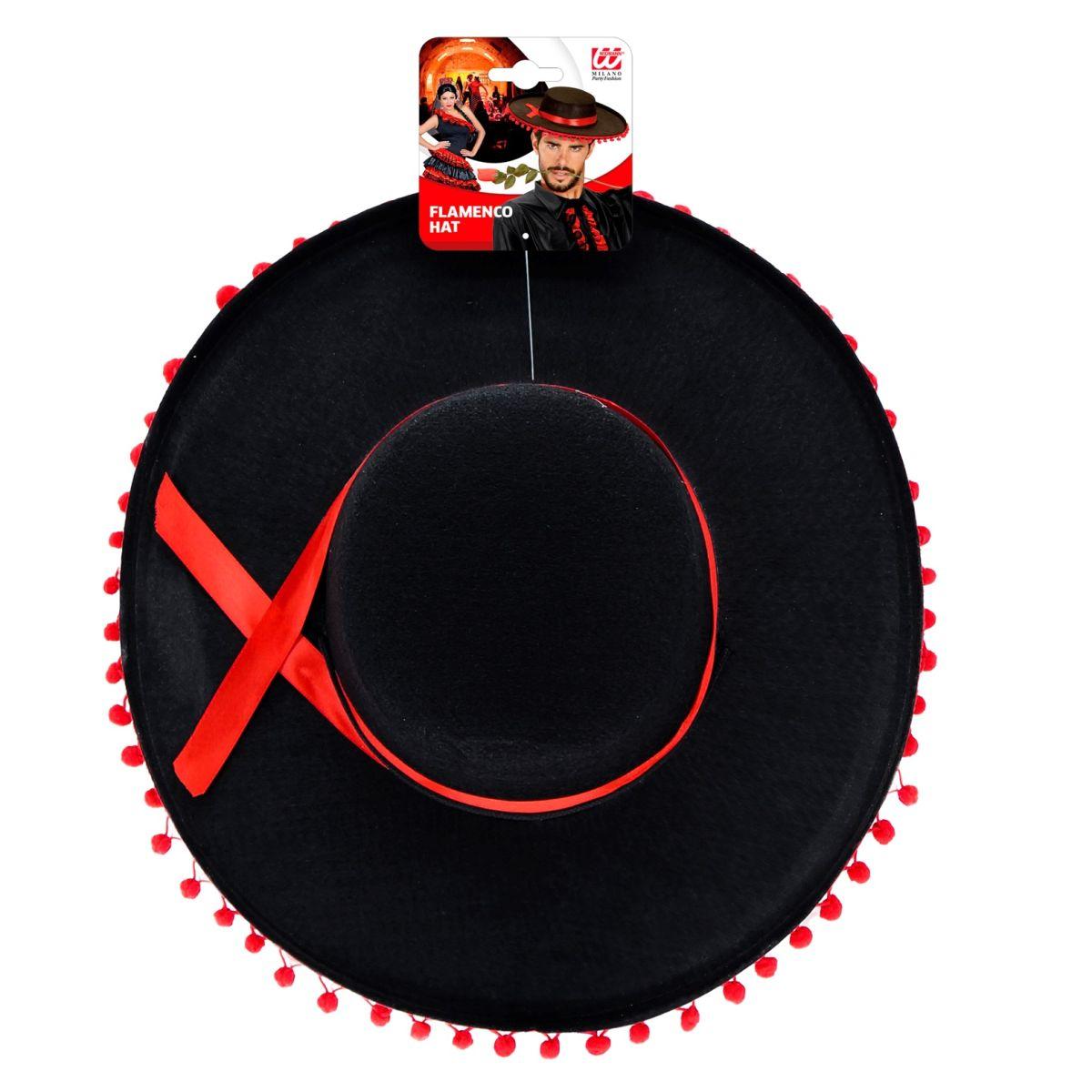 Cappello torero feltro nero rosso