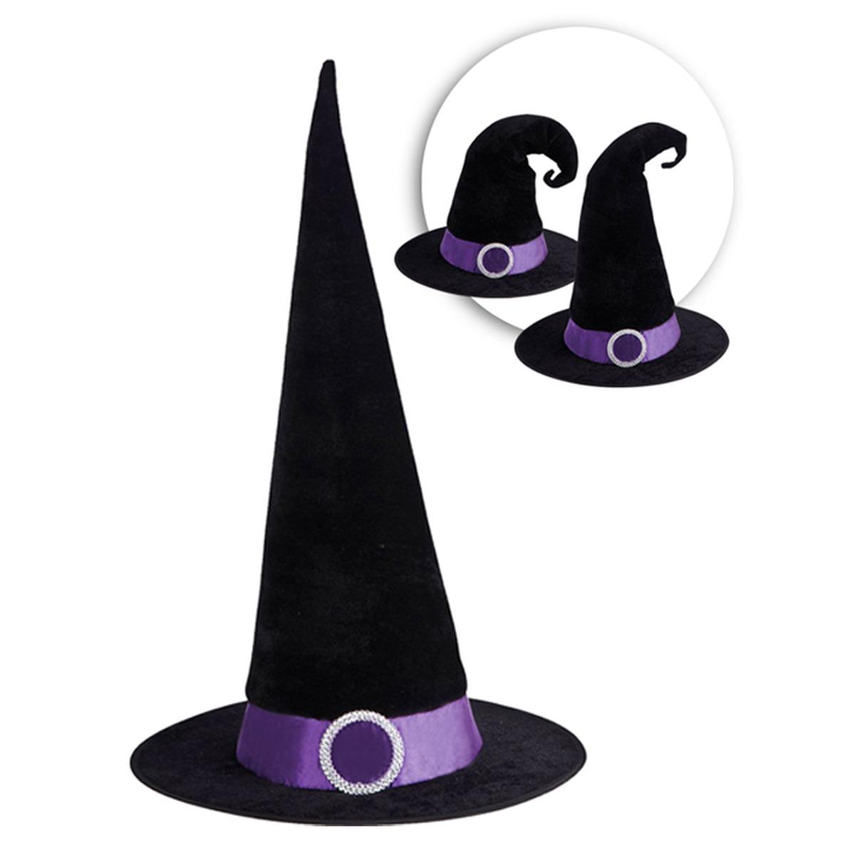 Cappello strega nero tessuto