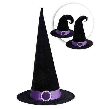 Cappello strega nero tessuto