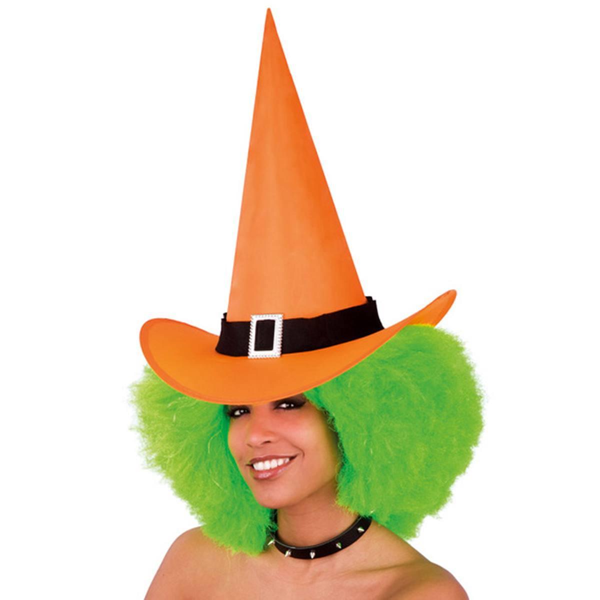 Cappello strega arancione fluo