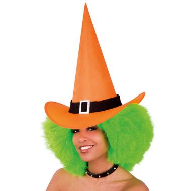 Cappello strega arancione fluo