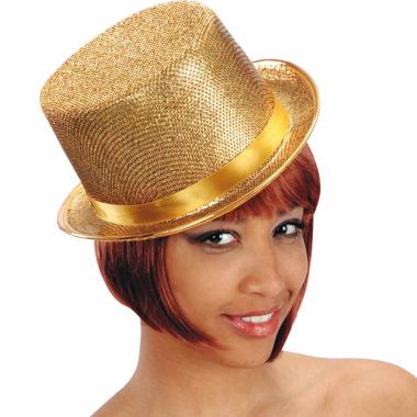 Cappello cilindro oro lamè
