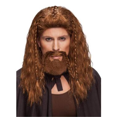 Barba castana baffi trecce pizzetto