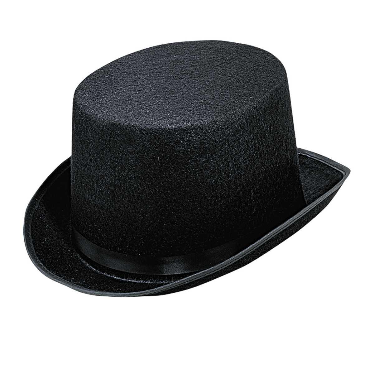 Cappello cilindro nero bifloccato