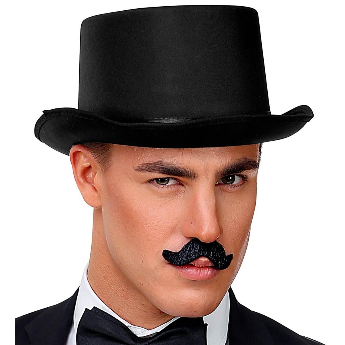 Cappello cilindro nero bifloccato