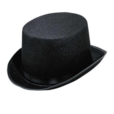 Cappello cilindro nero bifloccato