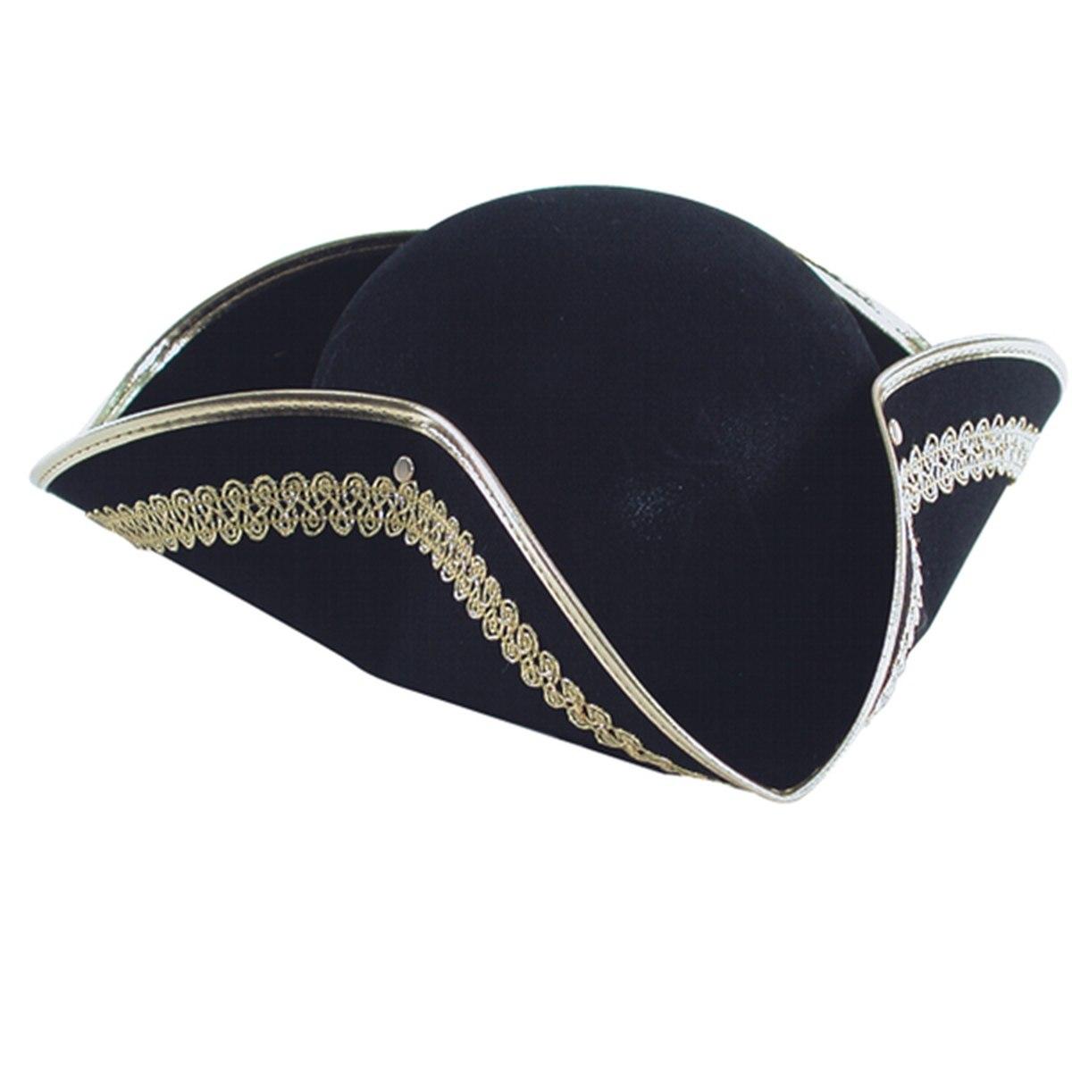 Cappello pirata tricorno nero