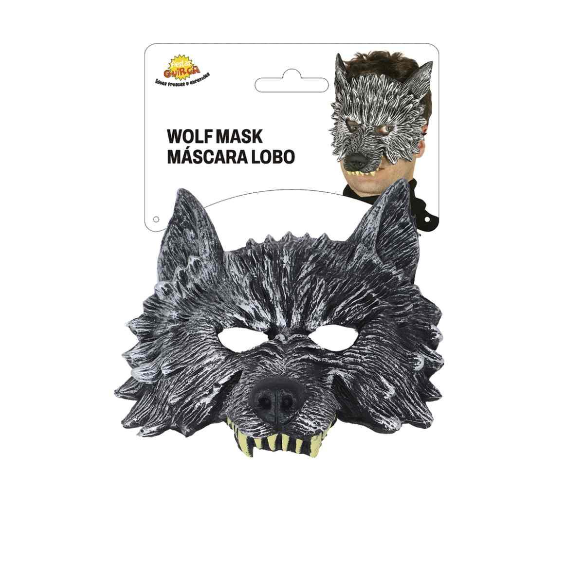 Maschera viso lattice lupo grigio mezzovolto