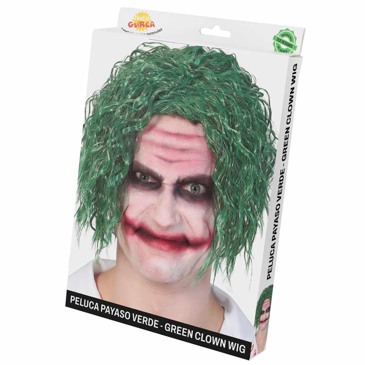 Parrucca clown joker verde corta