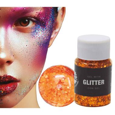 Trucco gel glitter arancione 20 gr