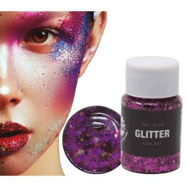 Trucco gel glitter viola 20 gr