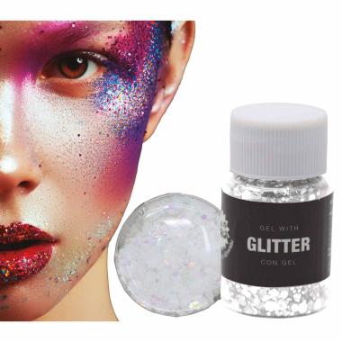 Trucco gel glitter bianco 20 gr