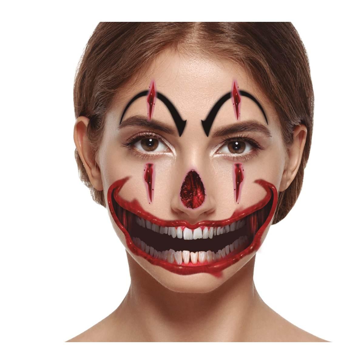 Tatuaggi viso rimovibili clown assassino