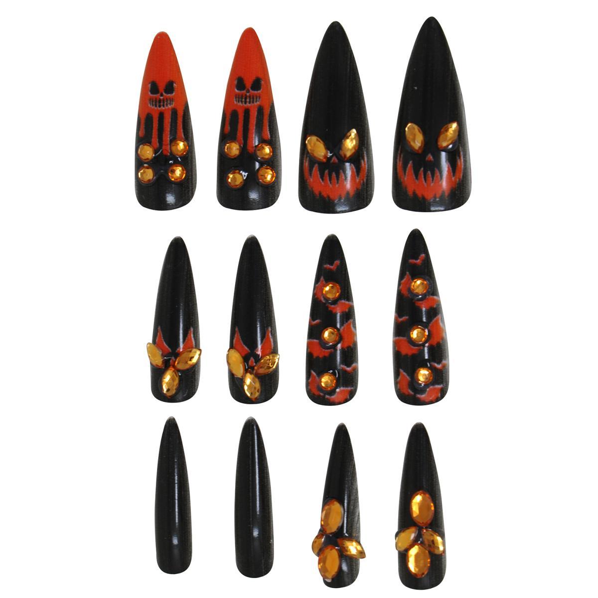 Unghie zucca strass