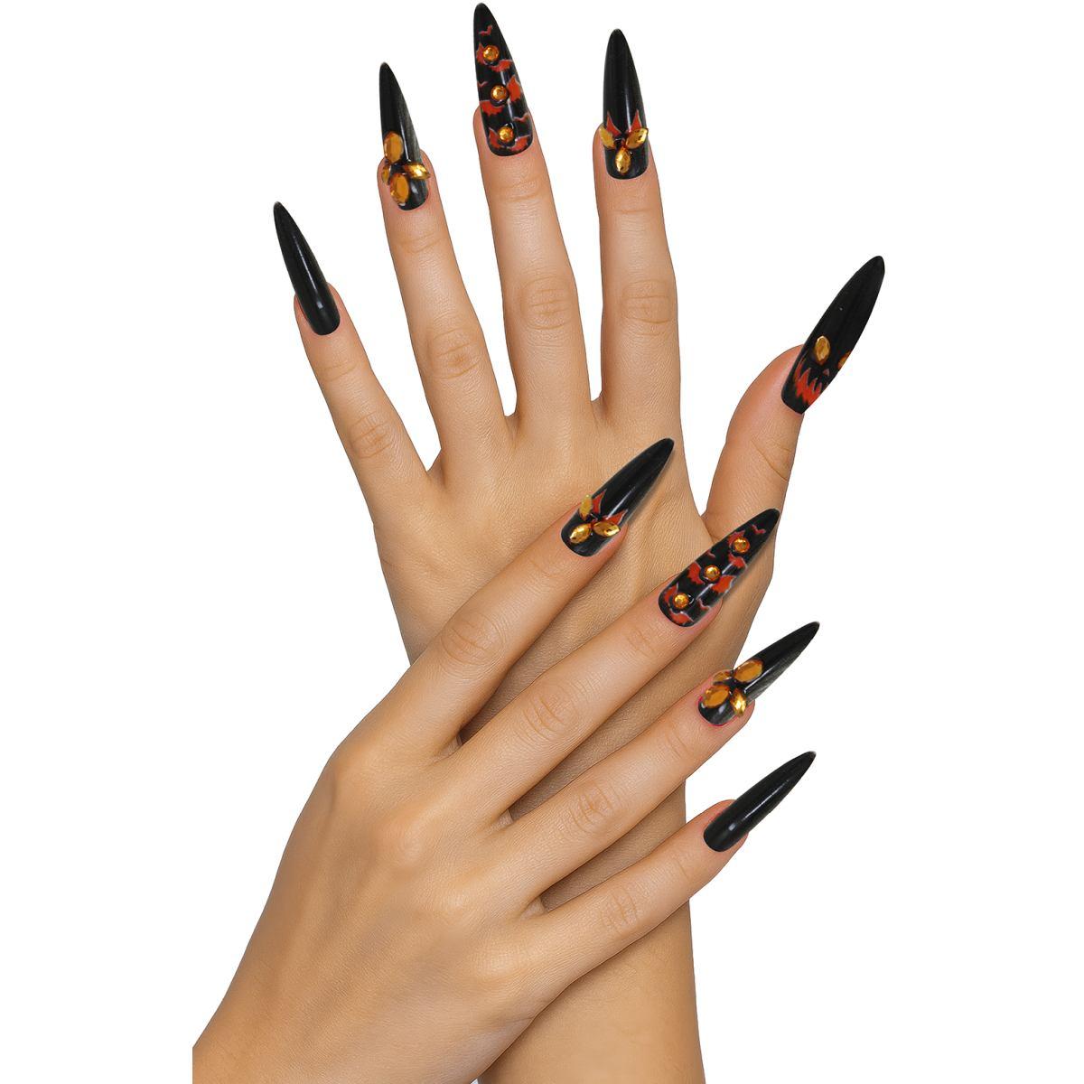 Unghie zucca strass
