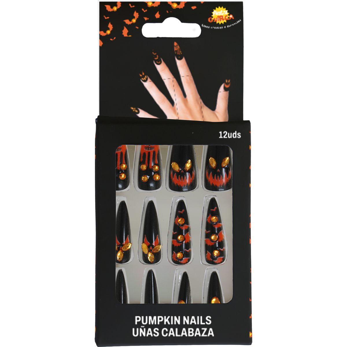 Unghie zucca strass