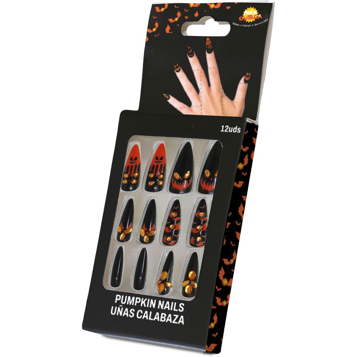 Unghie zucca strass