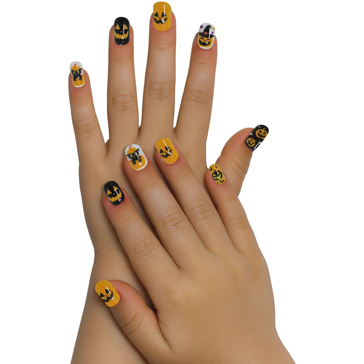 Unghie adesive zucca bambina
